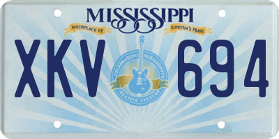 MS license plate XKV694
