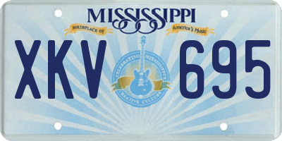 MS license plate XKV695