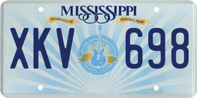 MS license plate XKV698