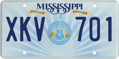MS license plate XKV701