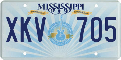 MS license plate XKV705