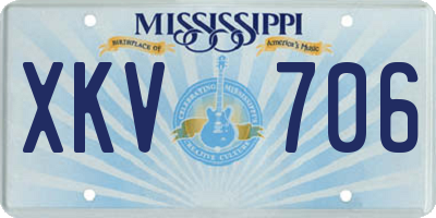 MS license plate XKV706