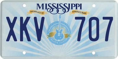MS license plate XKV707