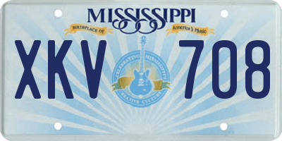 MS license plate XKV708
