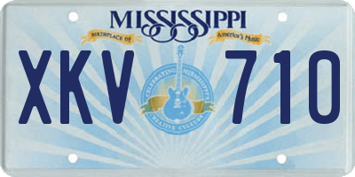 MS license plate XKV710