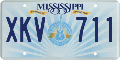 MS license plate XKV711