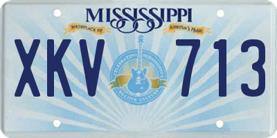 MS license plate XKV713