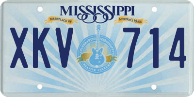 MS license plate XKV714