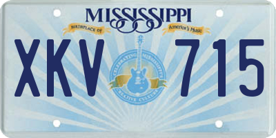 MS license plate XKV715