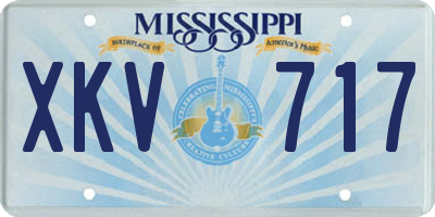 MS license plate XKV717