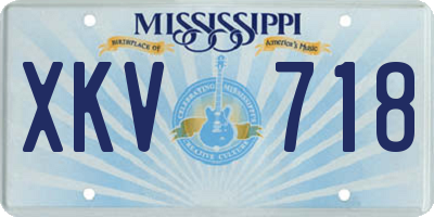 MS license plate XKV718