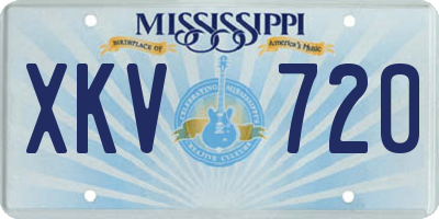 MS license plate XKV720