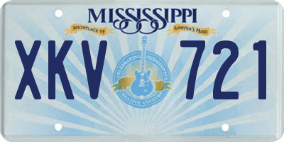 MS license plate XKV721