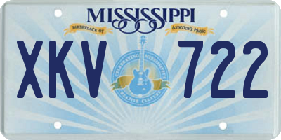 MS license plate XKV722