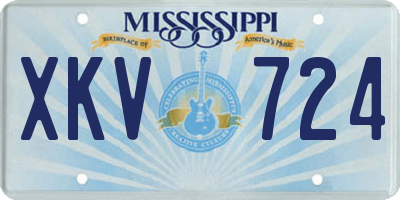 MS license plate XKV724
