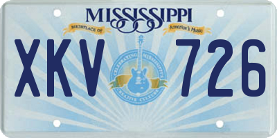 MS license plate XKV726