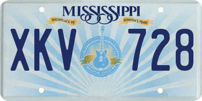 MS license plate XKV728