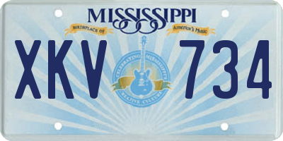 MS license plate XKV734