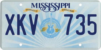 MS license plate XKV735