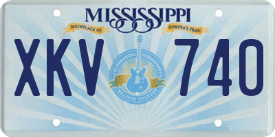 MS license plate XKV740