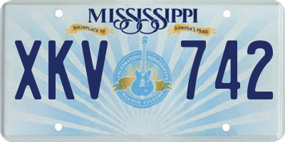 MS license plate XKV742