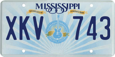 MS license plate XKV743