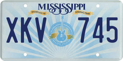 MS license plate XKV745