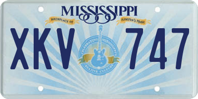 MS license plate XKV747