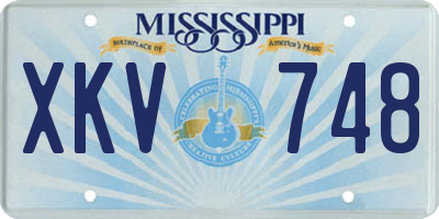 MS license plate XKV748