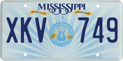 MS license plate XKV749