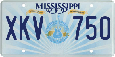 MS license plate XKV750