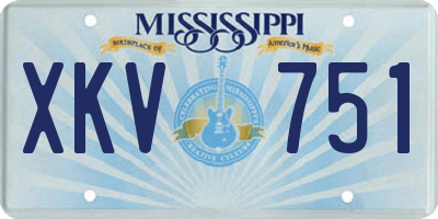 MS license plate XKV751