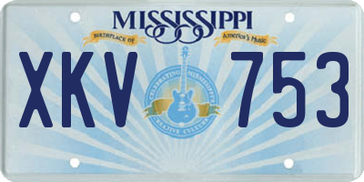 MS license plate XKV753
