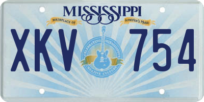 MS license plate XKV754