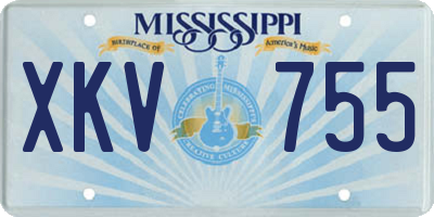 MS license plate XKV755