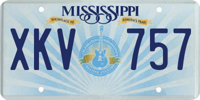 MS license plate XKV757