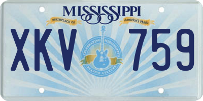 MS license plate XKV759