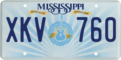 MS license plate XKV760