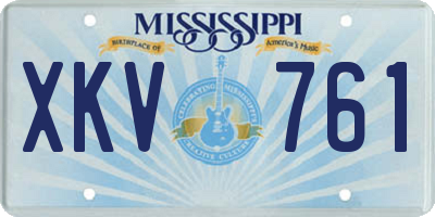 MS license plate XKV761