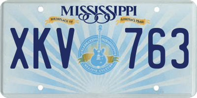 MS license plate XKV763