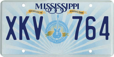 MS license plate XKV764