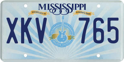 MS license plate XKV765