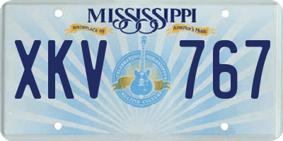 MS license plate XKV767