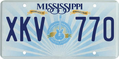 MS license plate XKV770