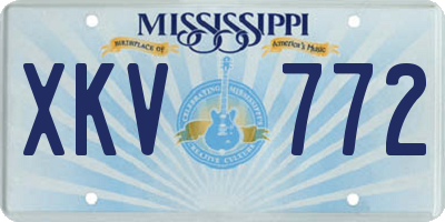 MS license plate XKV772