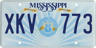 MS license plate XKV773