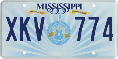 MS license plate XKV774