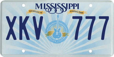 MS license plate XKV777