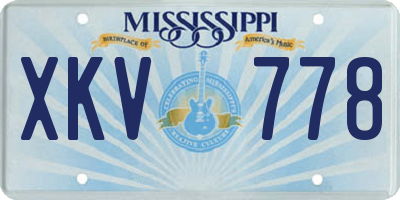 MS license plate XKV778