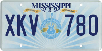 MS license plate XKV780
